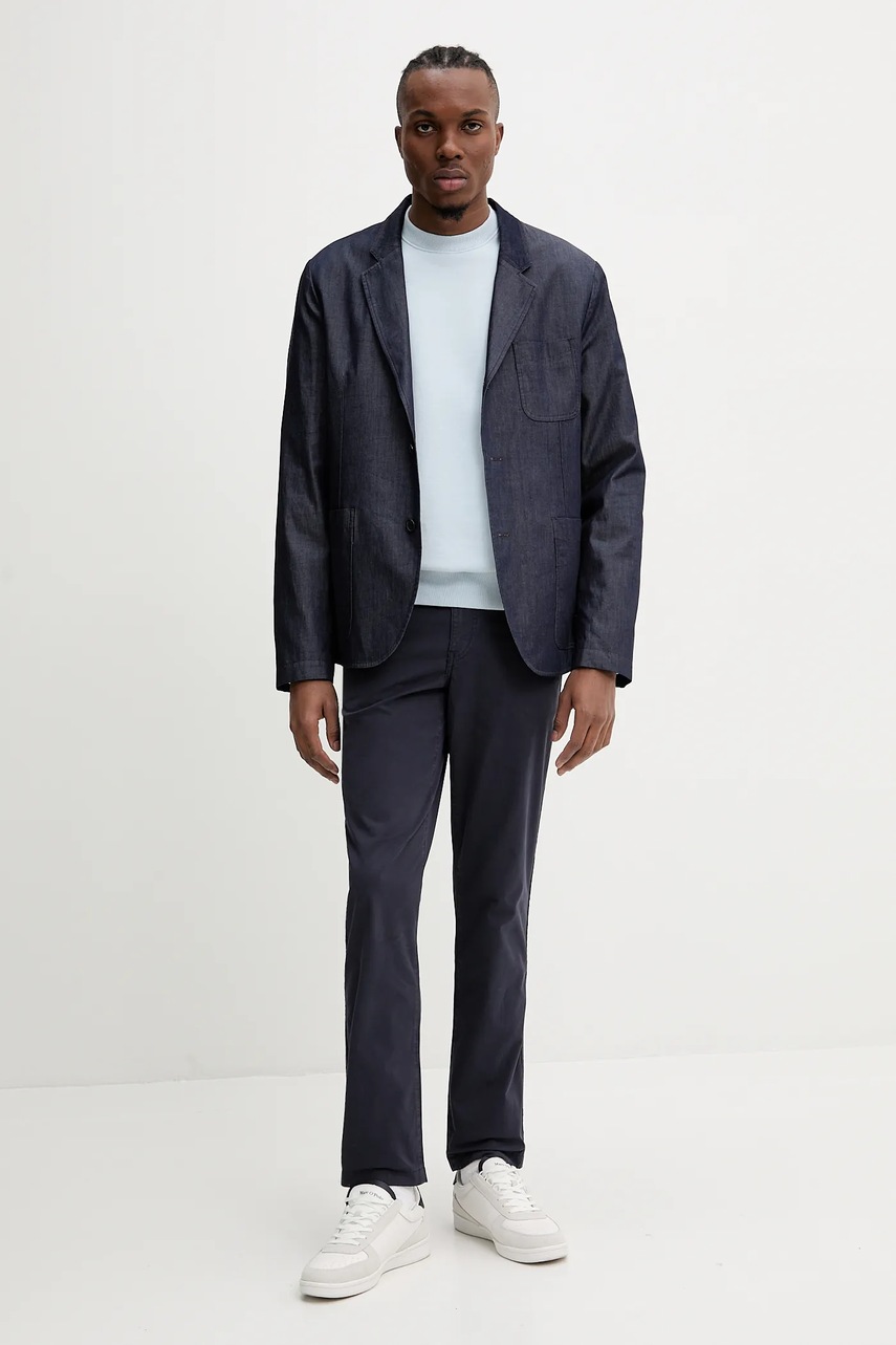 Хлопковый пиджак PS Paul Smith цвет синий M2R.2344.P22337