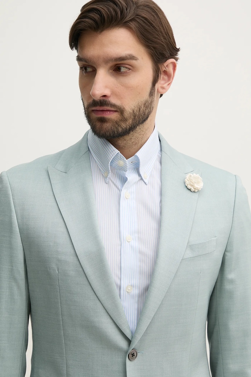 Μπλέιζερ με μίγμα μαλλιού Joop! ανδρικό, χρώμα: τιρκουάζ, 30038962 φωτογραφία