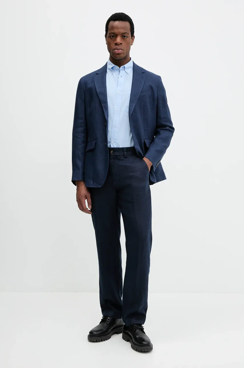 Льняной жакет Hackett London мужская цвет синий HM443515R Льняной жакет Hackett London мужская цвет синий HM443515R