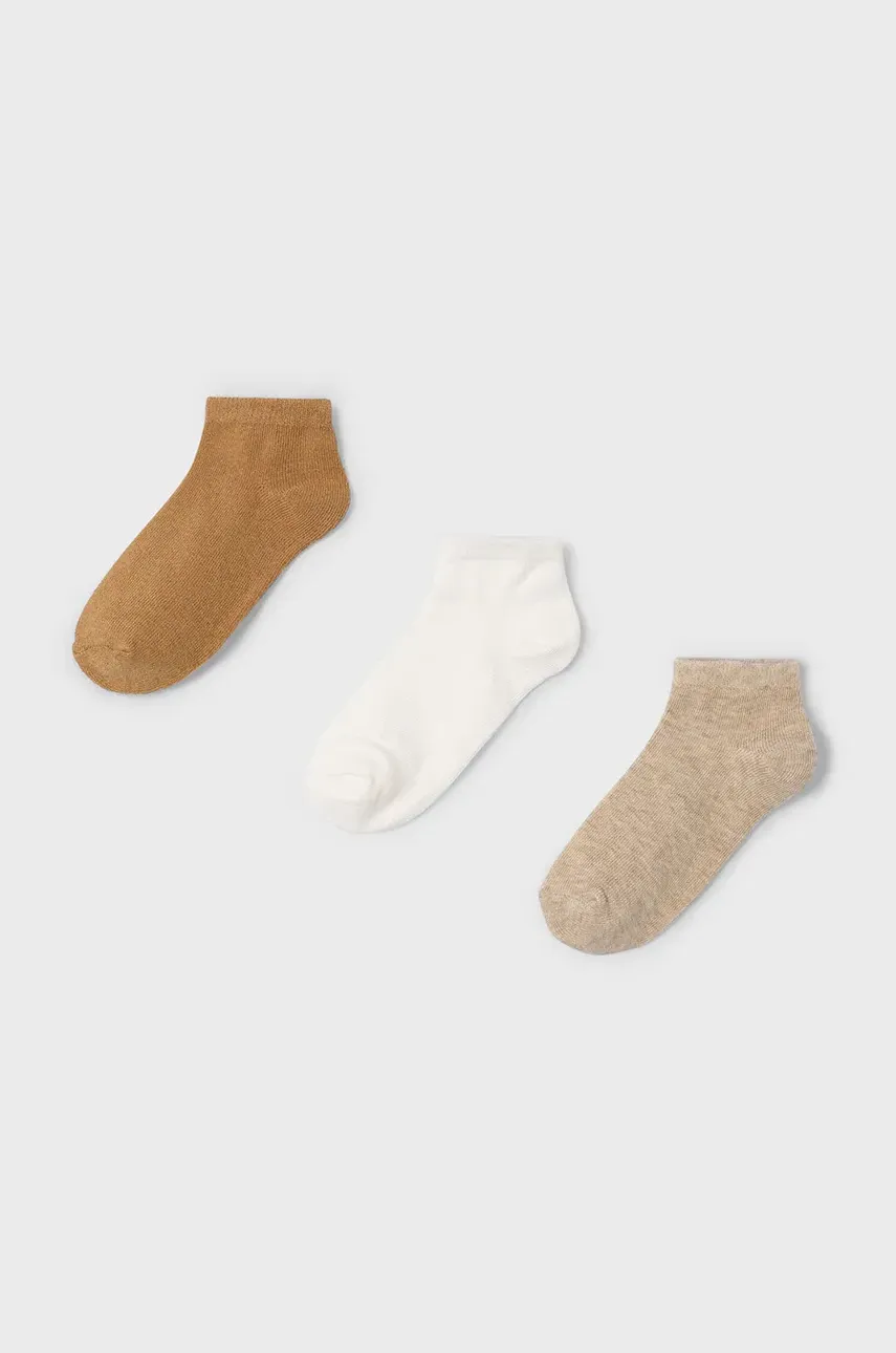 Dětské ponožky Mayoral 3-pack hnědá barva, 10909