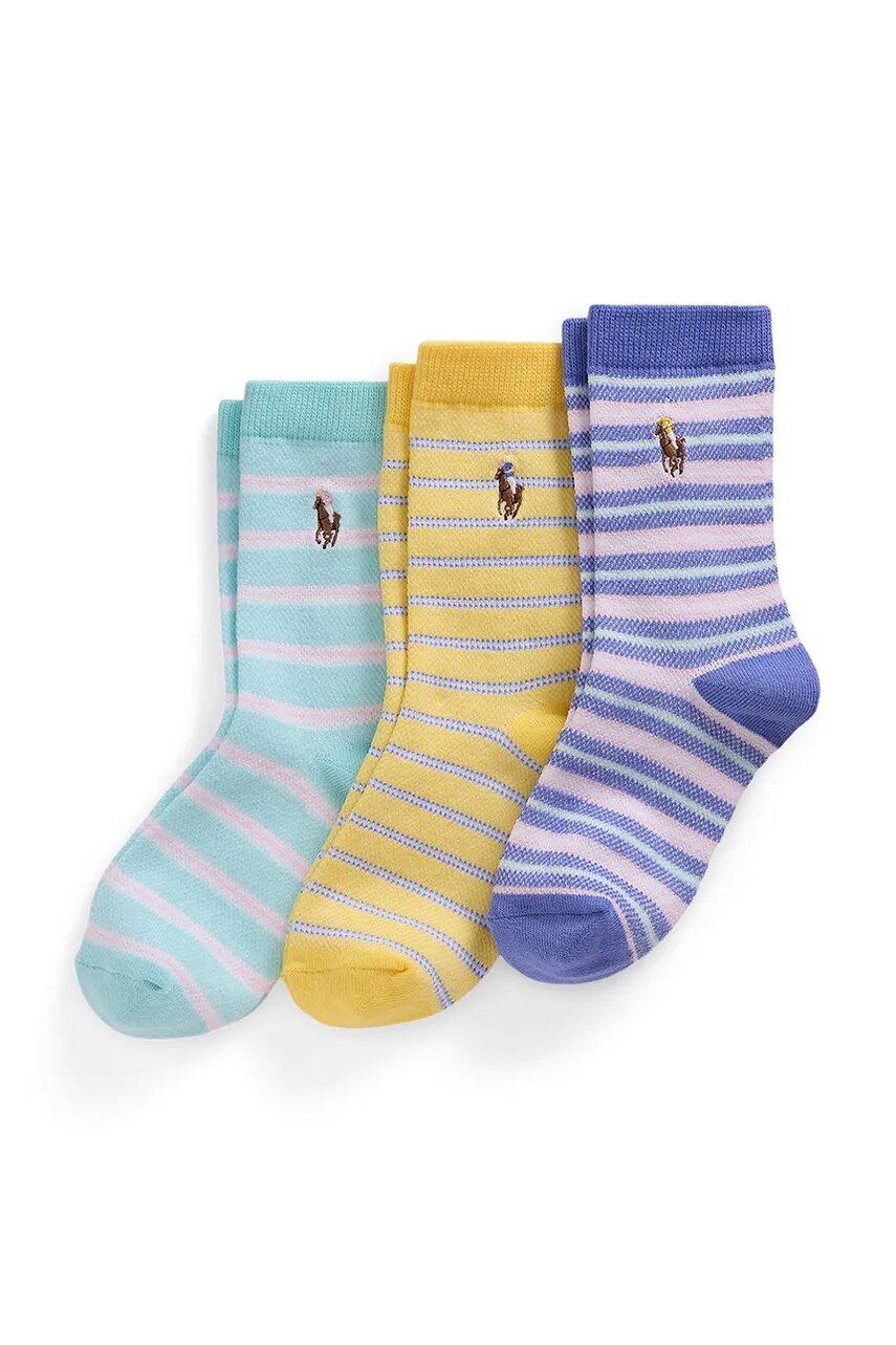 Levně Dětské ponožky Polo Ralph Lauren 3-pack žlutá barva, 442969091001