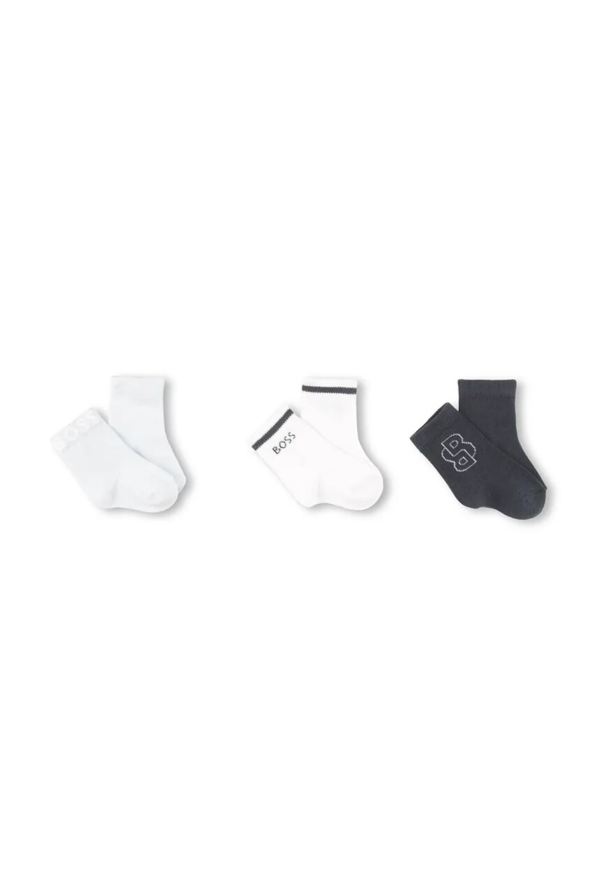 BOSS sosete bebe 3-pack culoarea albastru marin, J51739