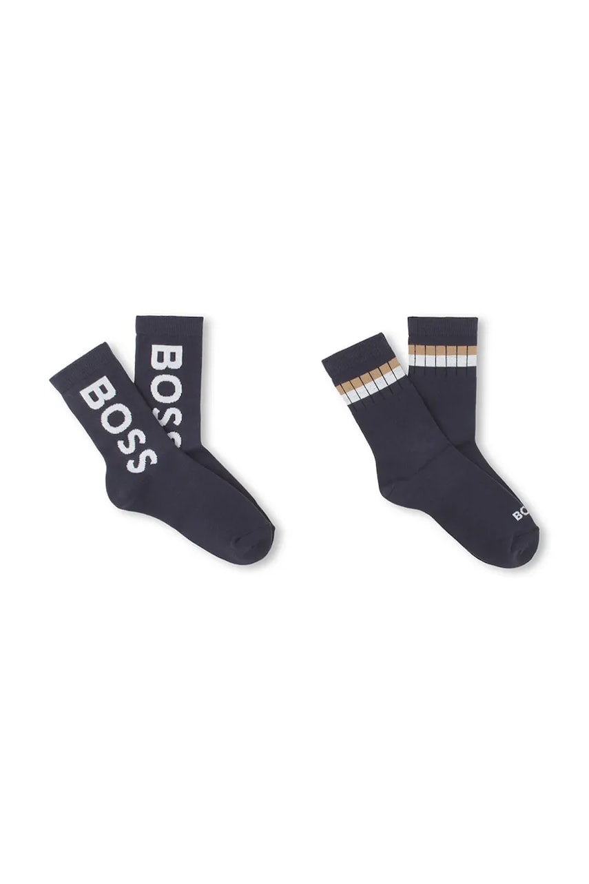 BOSS sosete copii 2-pack culoarea albastru marin, J51743 BOSS sosete copii 2-pack culoarea albastru marin, J51743
