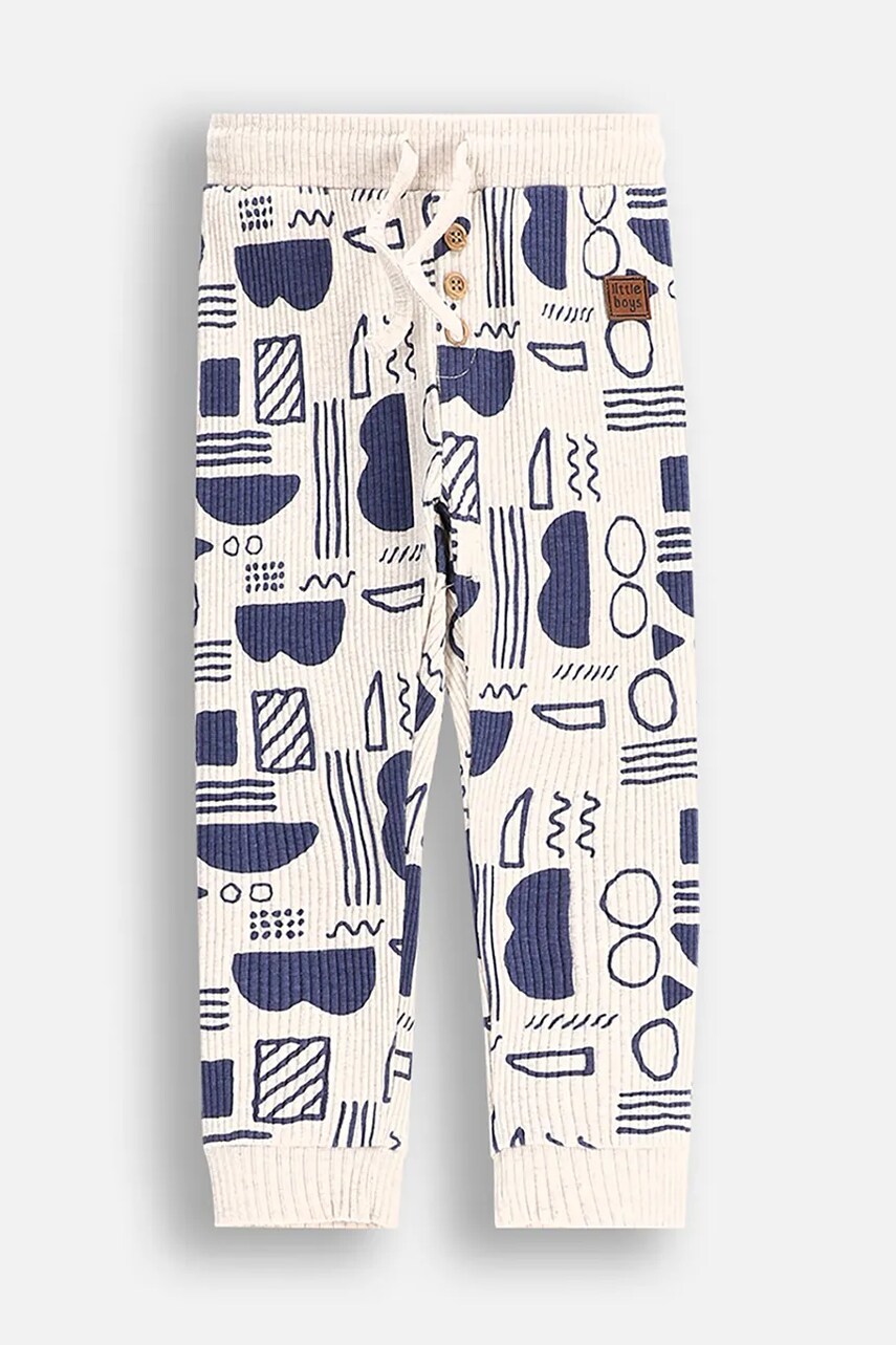 Coccodrillo pantaloni de trening pentru bebeluși culoarea bej, modelator, SAGE TIME BOY NEWBORN