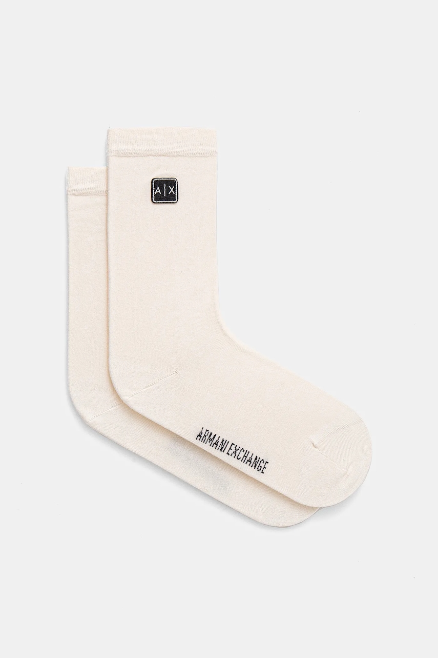 Armani Exchange sosete femei, culoarea bej, XW000001 AF11978