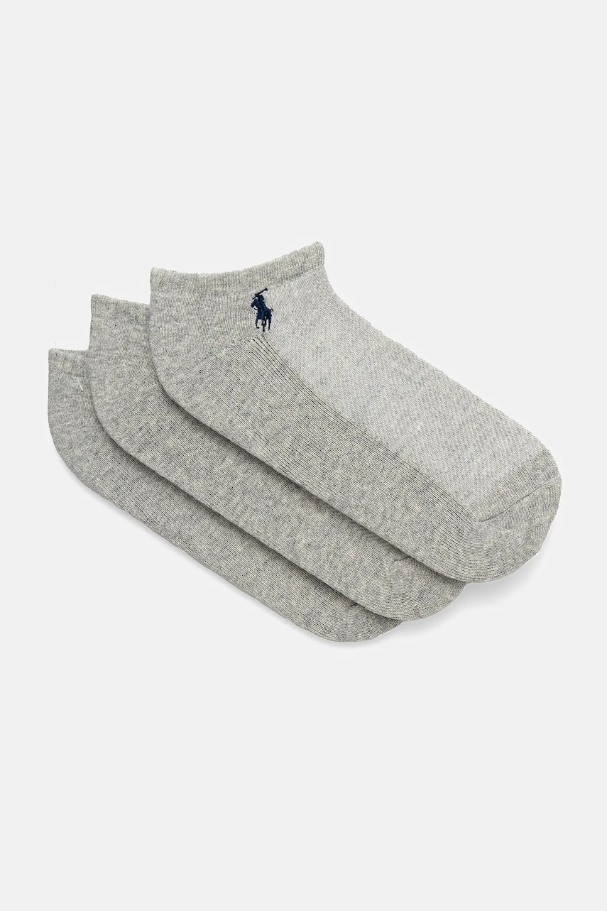 Levně Ponožky Polo Ralph Lauren 3-pack dámské, šedá barva, 455972885