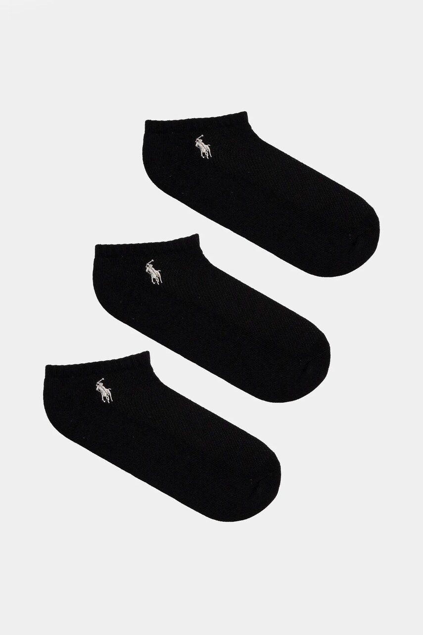 Levně Ponožky Polo Ralph Lauren 3-pack dámské, černá barva, 455972885