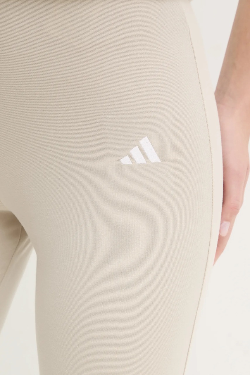 Легінси adidas Essentials жіночі колір бежевий однотонні JD3072 