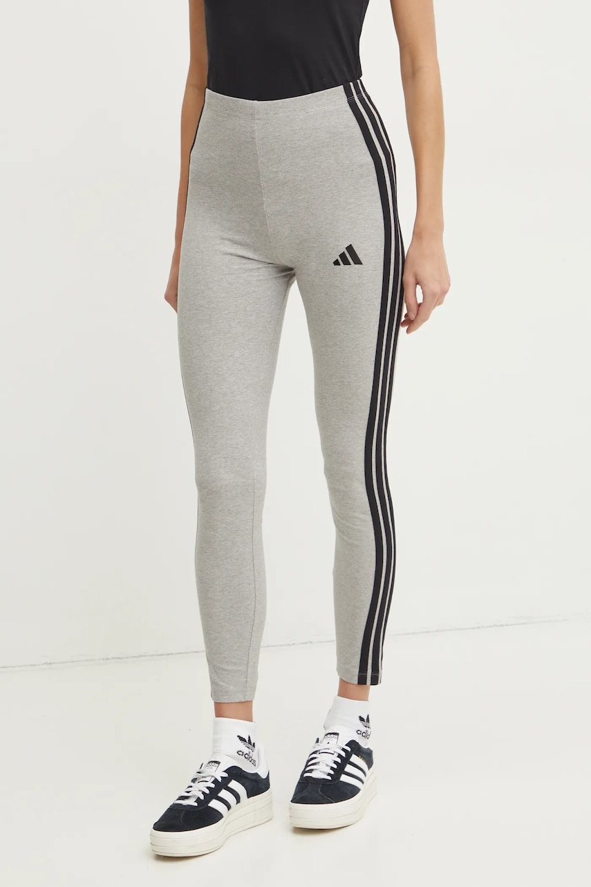 adidas colanti Essentials femei, culoarea gri, melanj, JE0068 adidas colanti Essentials femei, culoarea gri, melanj, JE0068
