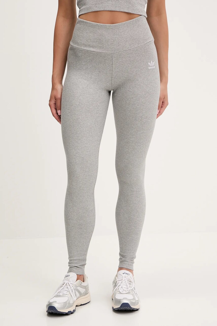 adidas Originals leggings Essential culoarea gri, uni, IY9646
