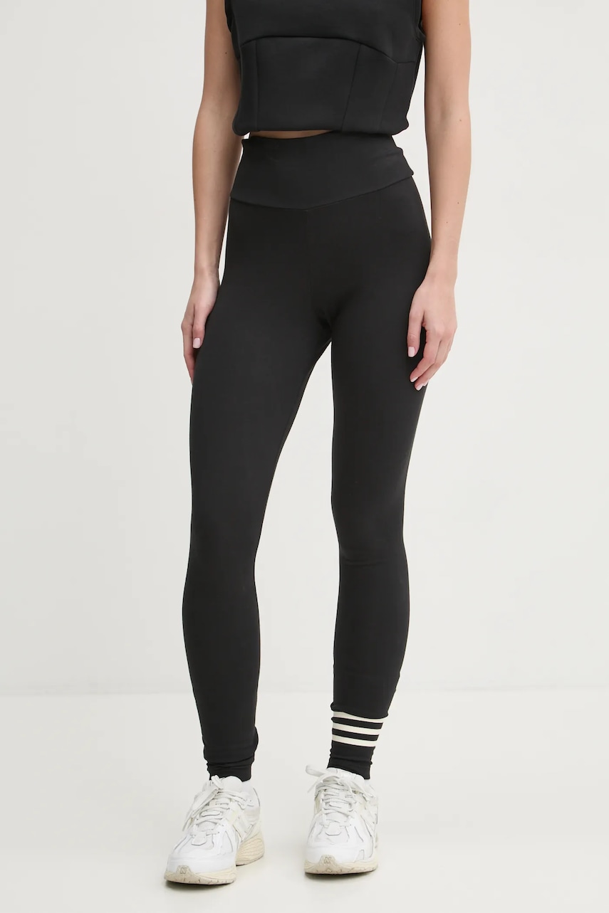 adidas Originals colanti Neuclassics femei, culoarea negru, cu imprimeu, JI8490 adidas Originals colanti Neuclassics femei, culoarea negru, cu imprimeu, JI8490