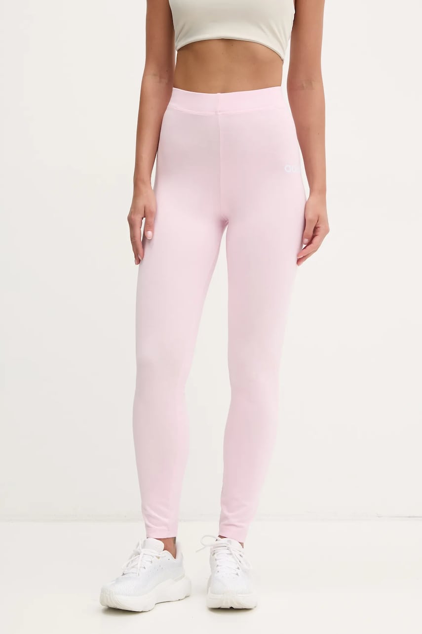adidas colanti Essentials Linear femei, culoarea roz, cu imprimeu, JD3156 adidas colanti Essentials Linear femei, culoarea roz, cu imprimeu, JD3156