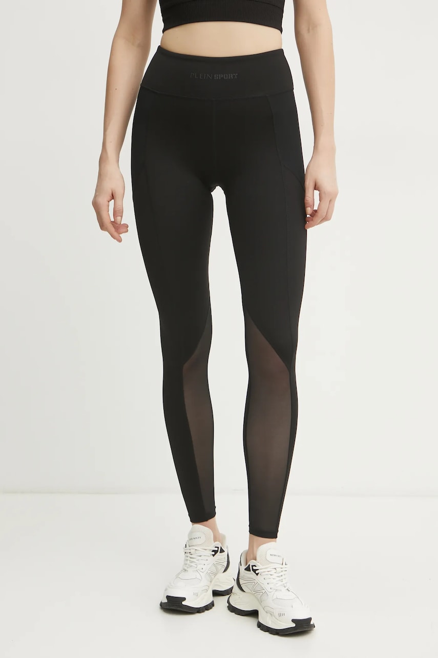PLEIN SPORT colanti femei, culoarea negru, neted, SAEC WJT2027 STE003N PLEIN SPORT colanti femei, culoarea negru, neted, SAEC WJT2027 STE003N