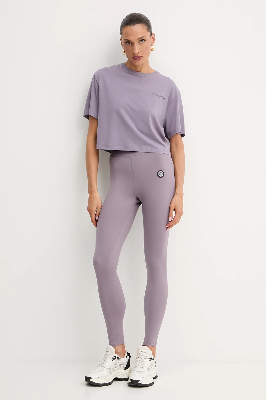 Леггинсы PLEIN SPORT цвет фиолетовый однотонная SAEC WJT2038 STE003N