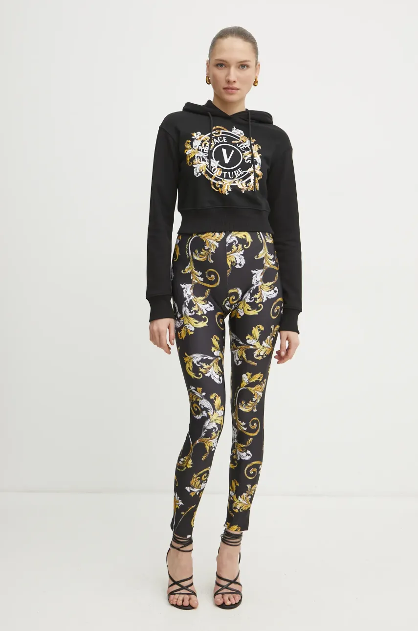 Леггинсы Versace Jeans Couture женские цвет чёрный с узором 78HAC101 JS470 Леггинсы Versace Jeans Couture женские цвет чёрный с узором 78HAC101 JS470