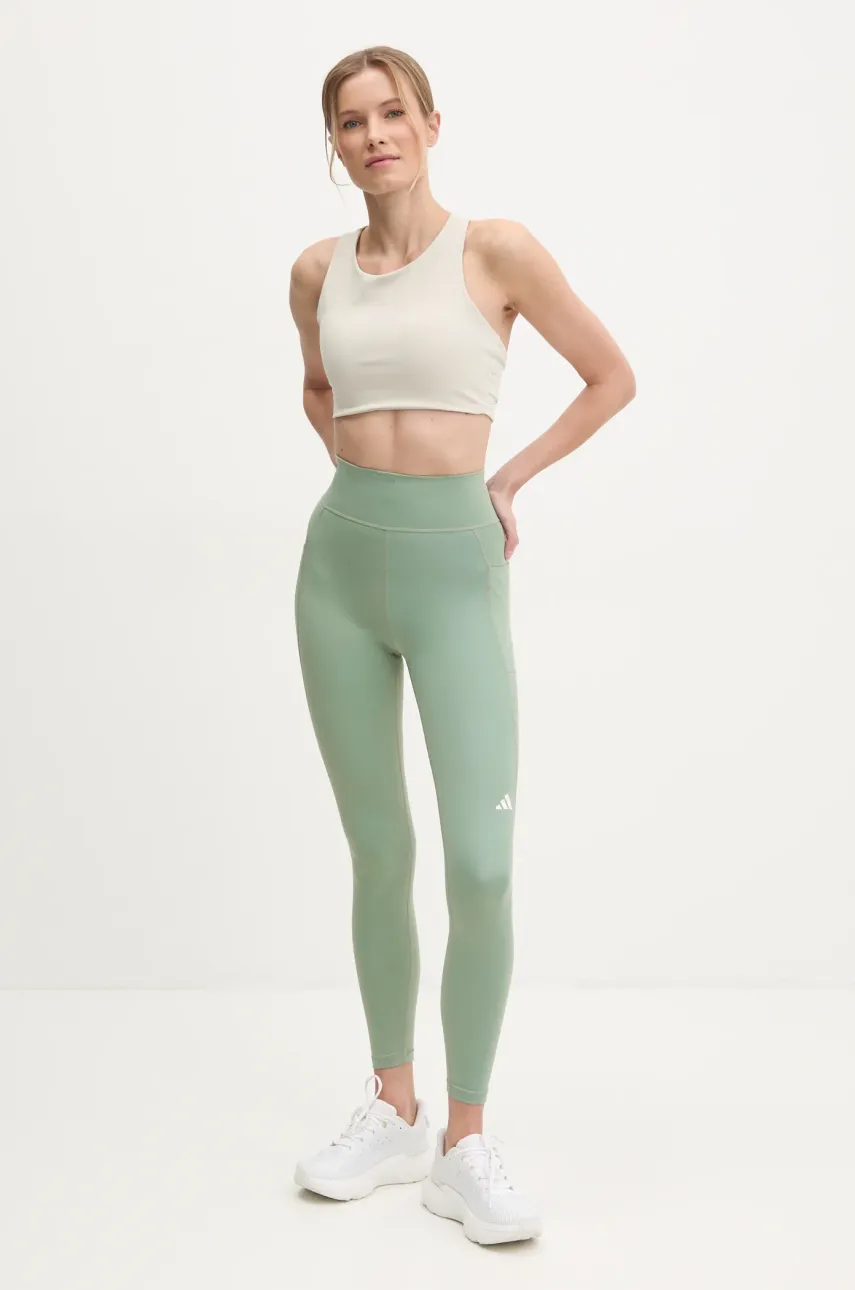 Леггинсы для бега adidas Performance Own The Run цвет зелёный однотонные JI5672 Леггинсы для бега adidas Performance Own The Run цвет зелёный однотонные JI5672