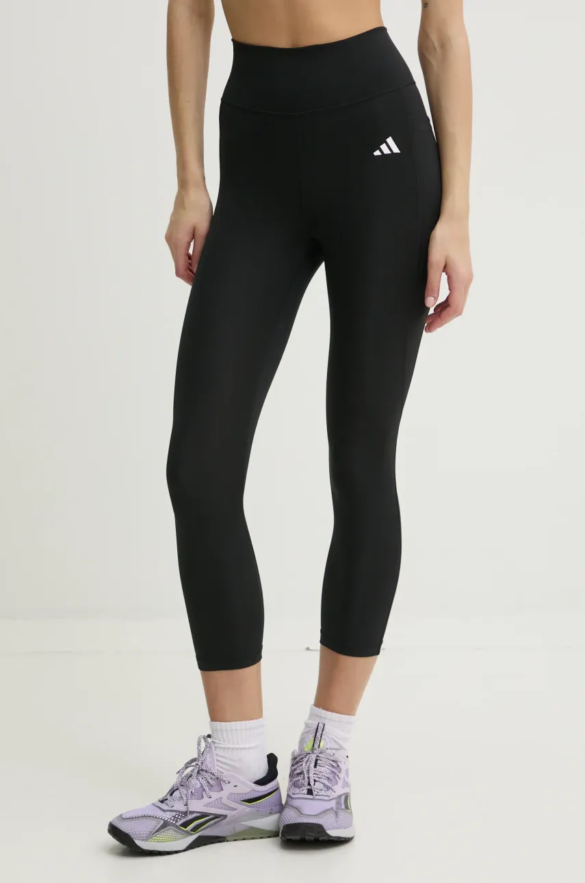 Tajice za trening adidas Performance Optime Essentials boja: crna, bez uzorka, IY9243