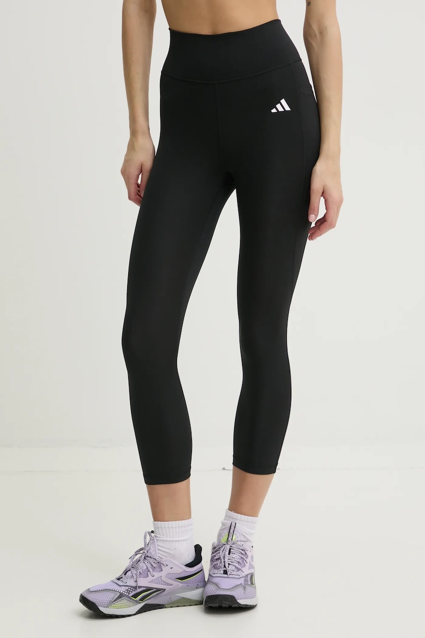 adidas Performance leggins de antrenament Optime Essentials culoarea negru, neted, IY9243 adidas Performance leggins de antrenament Optime Essentials culoarea negru, neted, IY9243