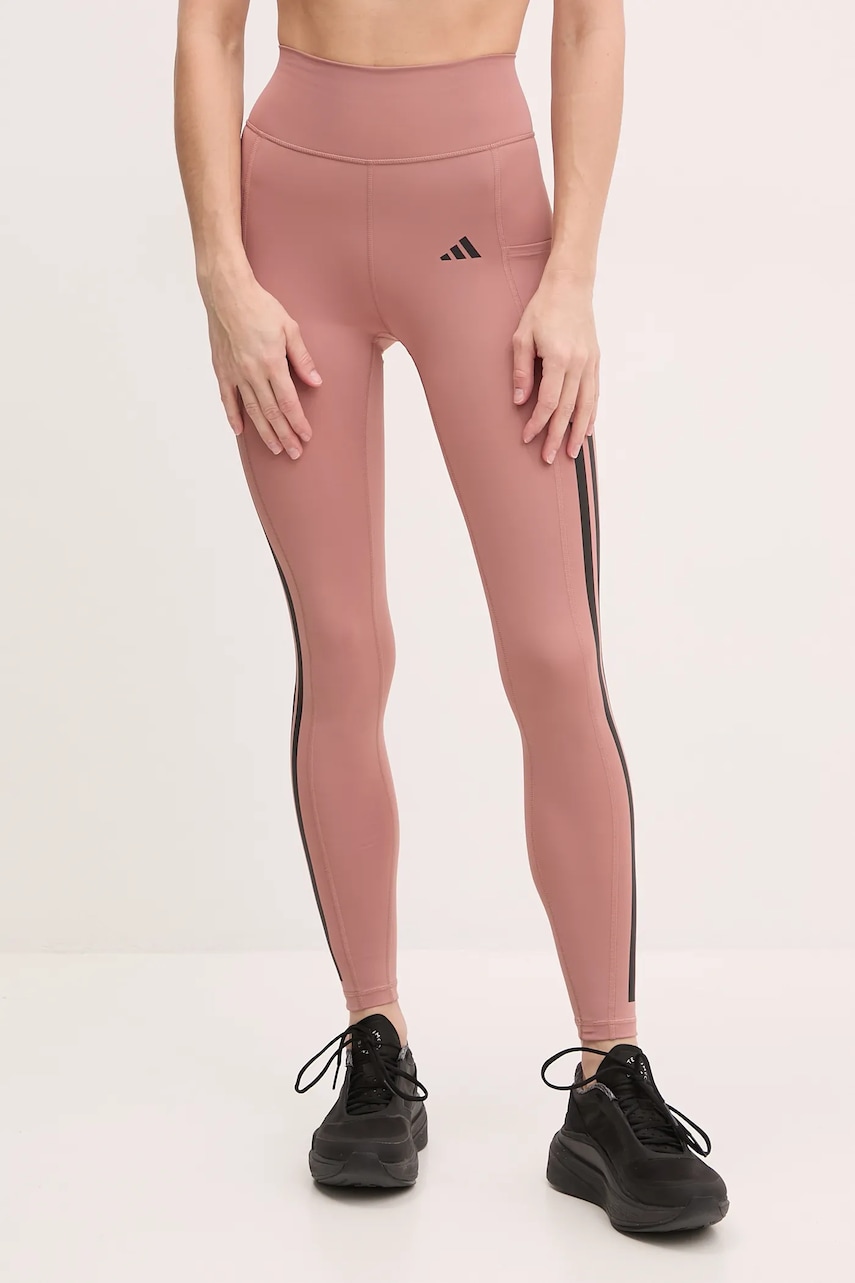adidas Performance leggins de antrenament Optime culoarea portocaliu, cu imprimeu, JI8764 adidas Performance leggins de antrenament Optime culoarea portocaliu, cu imprimeu, JI8764