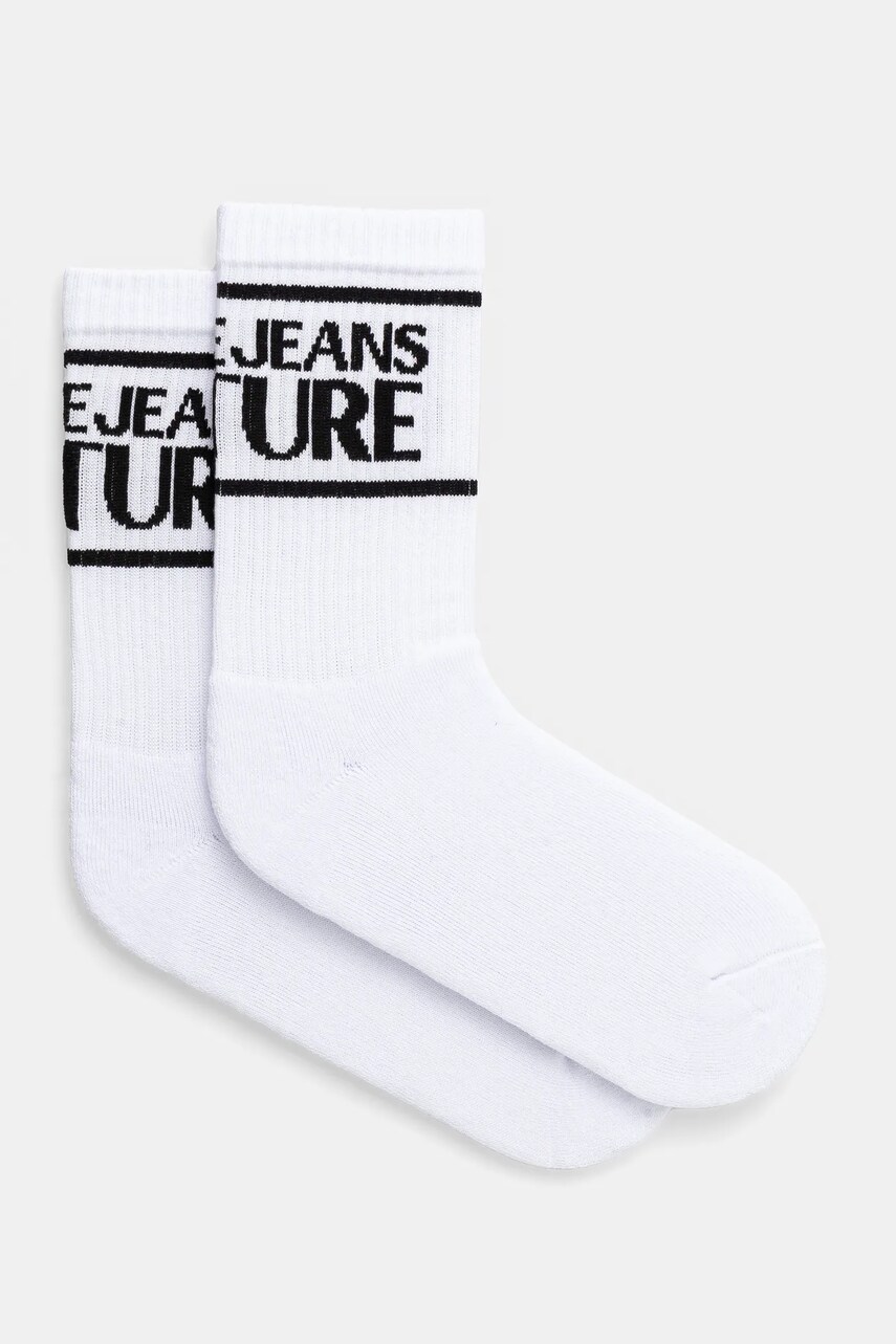 Levně Ponožky Versace Jeans Couture dámské, bílá barva, 78HA0J04 ZG079