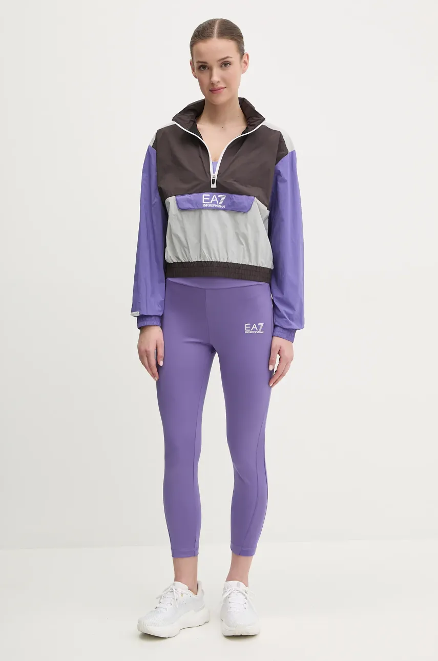 Тренировочные леггинсы EA7 Emporio Armani цвет фиолетовый однотонные AF12627.7W000239 Тренировочные леггинсы EA7 Emporio Armani цвет фиолетовый однотонные AF12627.7W000239
