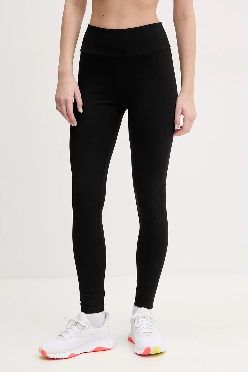 EA7 Emporio Armani colanti femei, culoarea negru, cu imprimeu, AF12484.7W000080