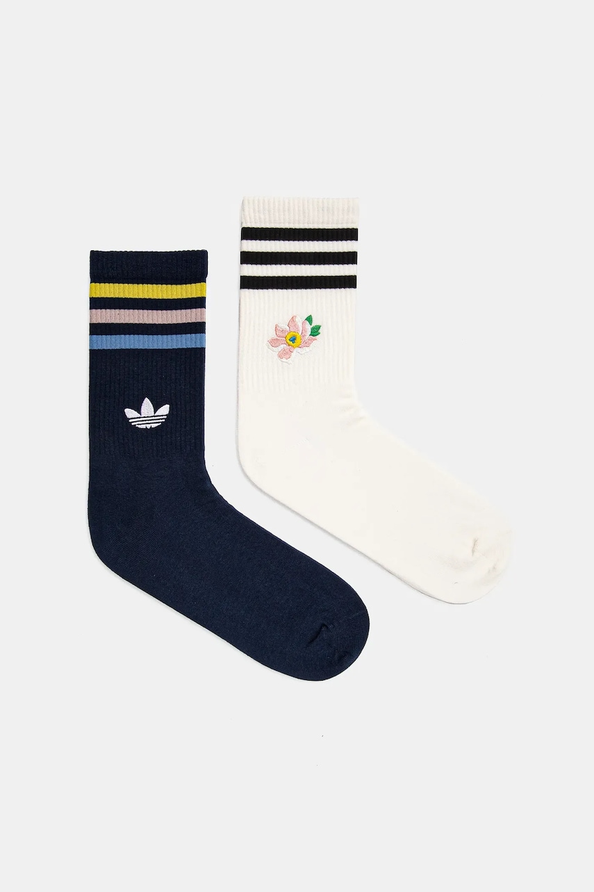 adidas Originals sosete Liberty 2-pack femei, culoarea alb, JC8655 adidas Originals sosete Liberty 2-pack femei, culoarea alb, JC8655