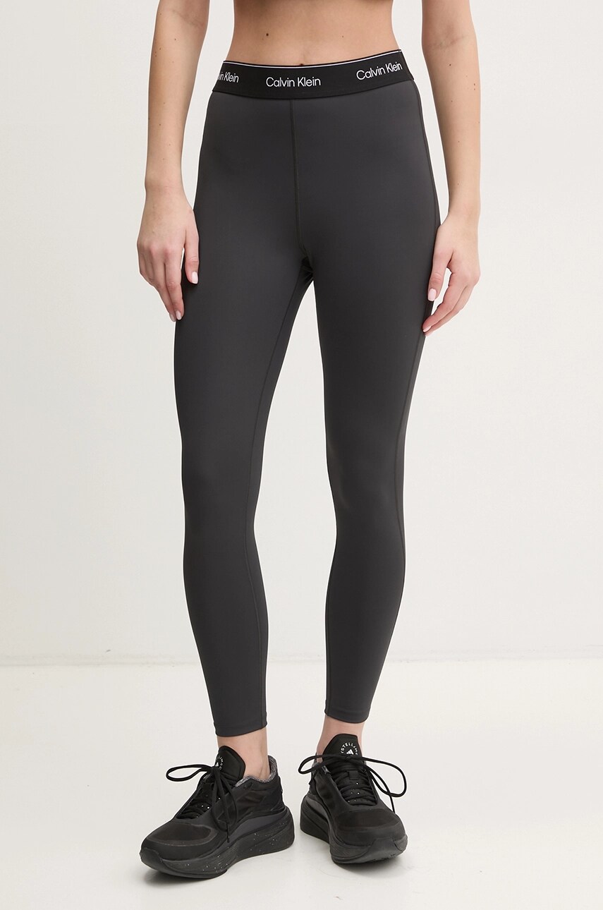 Levně Tréninkové legíny Calvin Klein Performance černá barva, s potiskem, LVGWS5L609