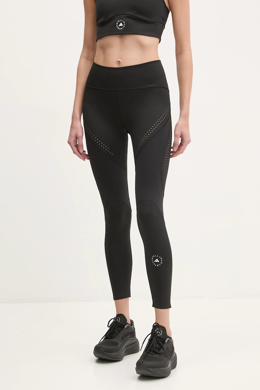 adidas by Stella McCartney leggins de antrenament TruePurpose culoarea negru, uni, JI6527 adidas by Stella McCartney leggins de antrenament TruePurpose culoarea negru, uni, JI6527