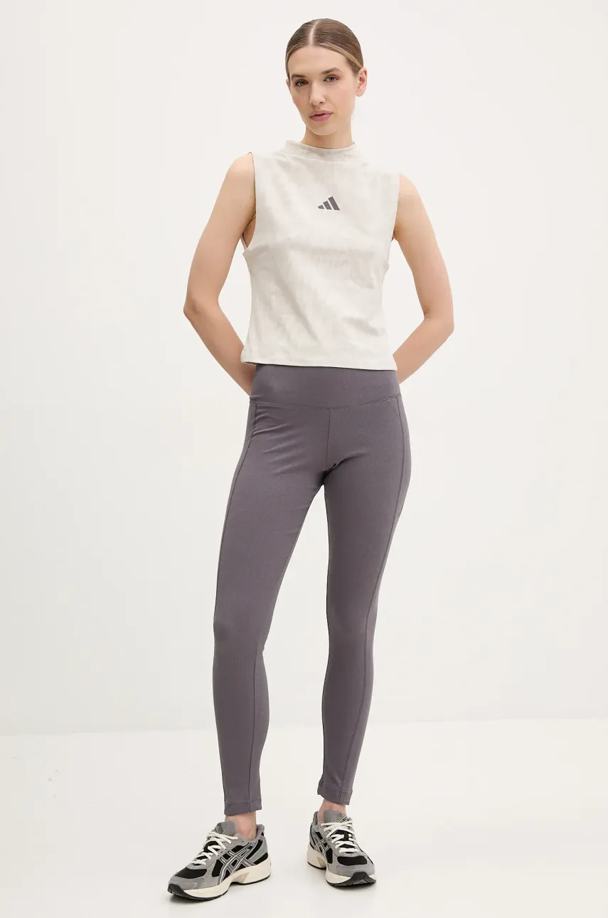 Леггинсы adidas ALL SZN RIB женские цвет фиолетовый однотонные JJ1248 Леггинсы adidas ALL SZN RIB женские цвет фиолетовый однотонные JJ1248
