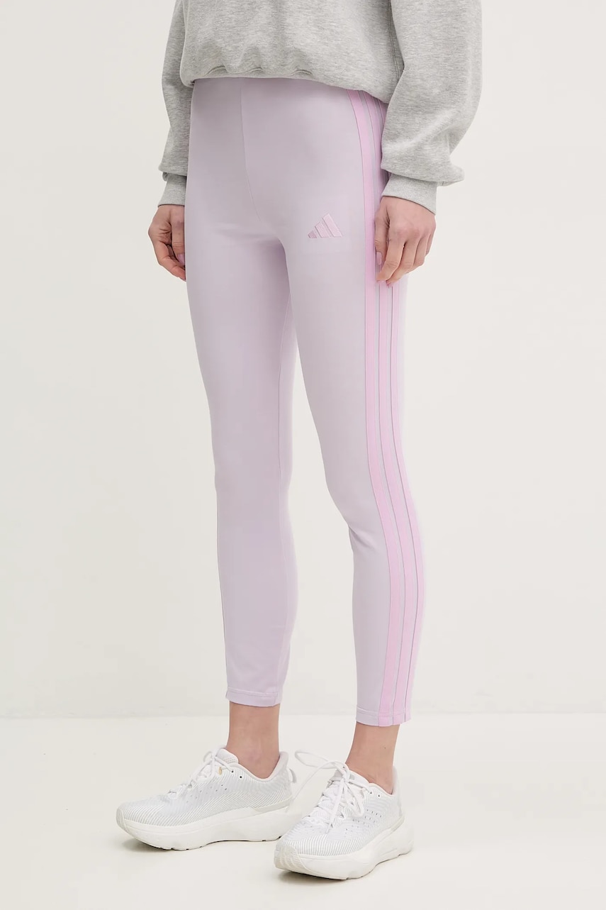 adidas leggings Essentials femei, culoarea violet, cu imprimeu, JE0077