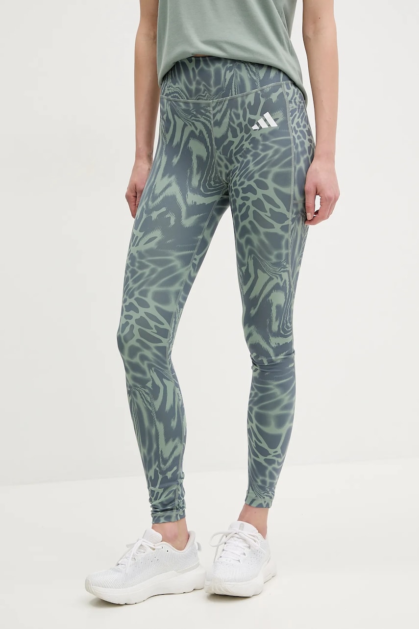 adidas Performance leggins de antrenament Optime culoarea verde, modelator, JM9880 adidas Performance leggins de antrenament Optime culoarea verde, modelator, JM9880