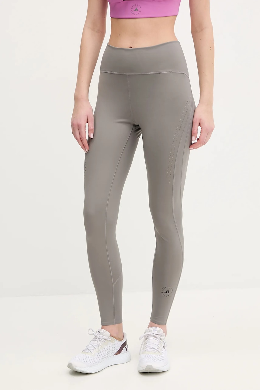 adidas by Stella McCartney leggins de antrenament TruePurpose Optime culoarea gri, neted, JJ0129 adidas by Stella McCartney leggins de antrenament TruePurpose Optime culoarea gri, neted, JJ0129