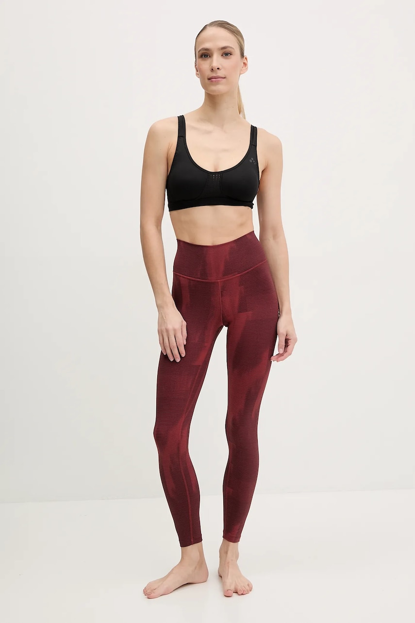 Леггинсы для йоги adidas Performance All Me цвет бордовый с узором JJ3874 Леггинсы для йоги adidas Performance All Me цвет бордовый с узором JJ3874