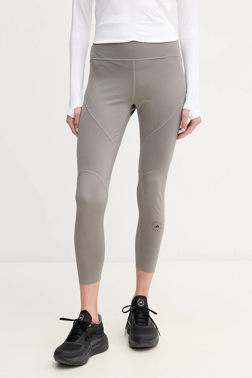 adidas by Stella McCartney leggins de antrenament TruePurpose culoarea gri, neted, JJ0148 adidas by Stella McCartney leggins de antrenament TruePurpose culoarea gri, neted, JJ0148