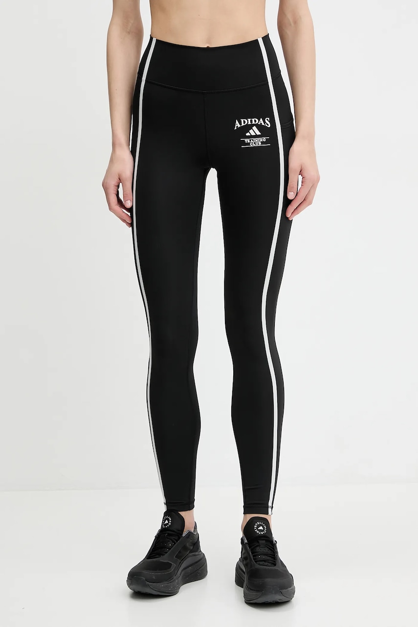 adidas Performance leggins de antrenament Optime culoarea negru, cu imprimeu, JG6150