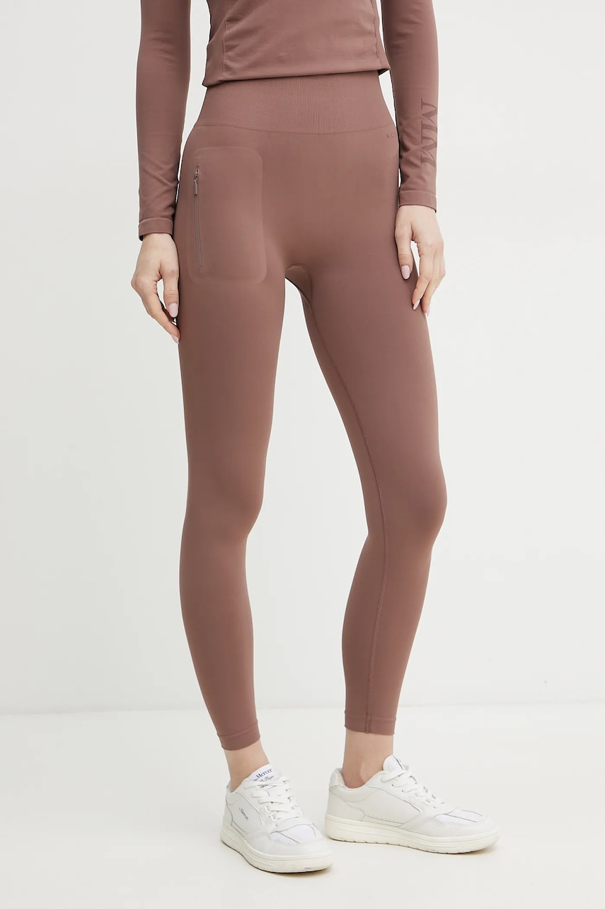 MM colanti femei, culoarea maro, neted, 2516331017600