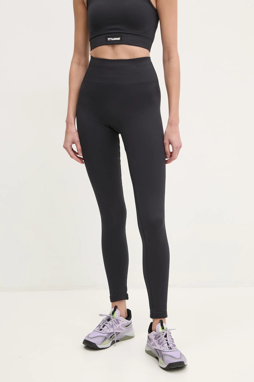 Hummel leggins de antrenament Alive culoarea negru, uni, 228083
