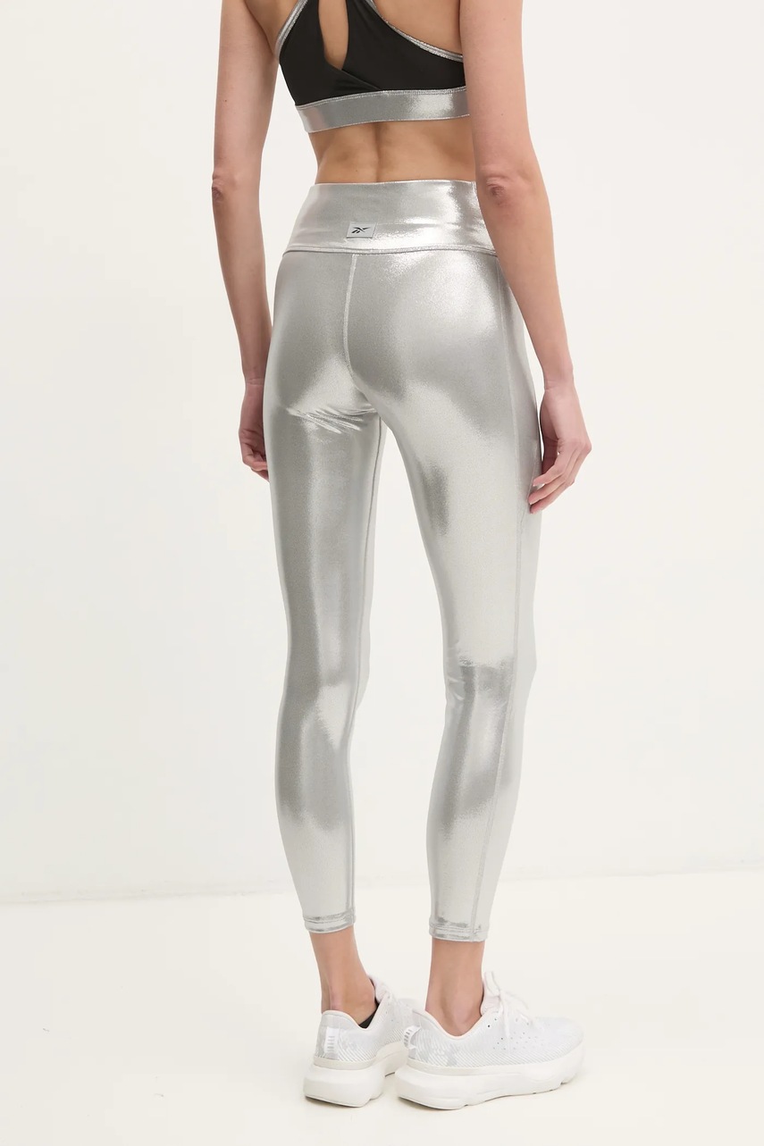 Легінси для тренувань Reebok Lux Chrome колір срібний однотонні 100214627 