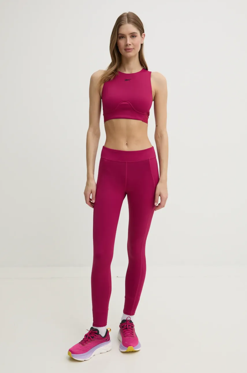 Тренировочные леггинсы Reebok LUX Collection цвет розовый однотонные 100214323 Тренировочные леггинсы Reebok LUX Collection цвет розовый однотонные 100214323