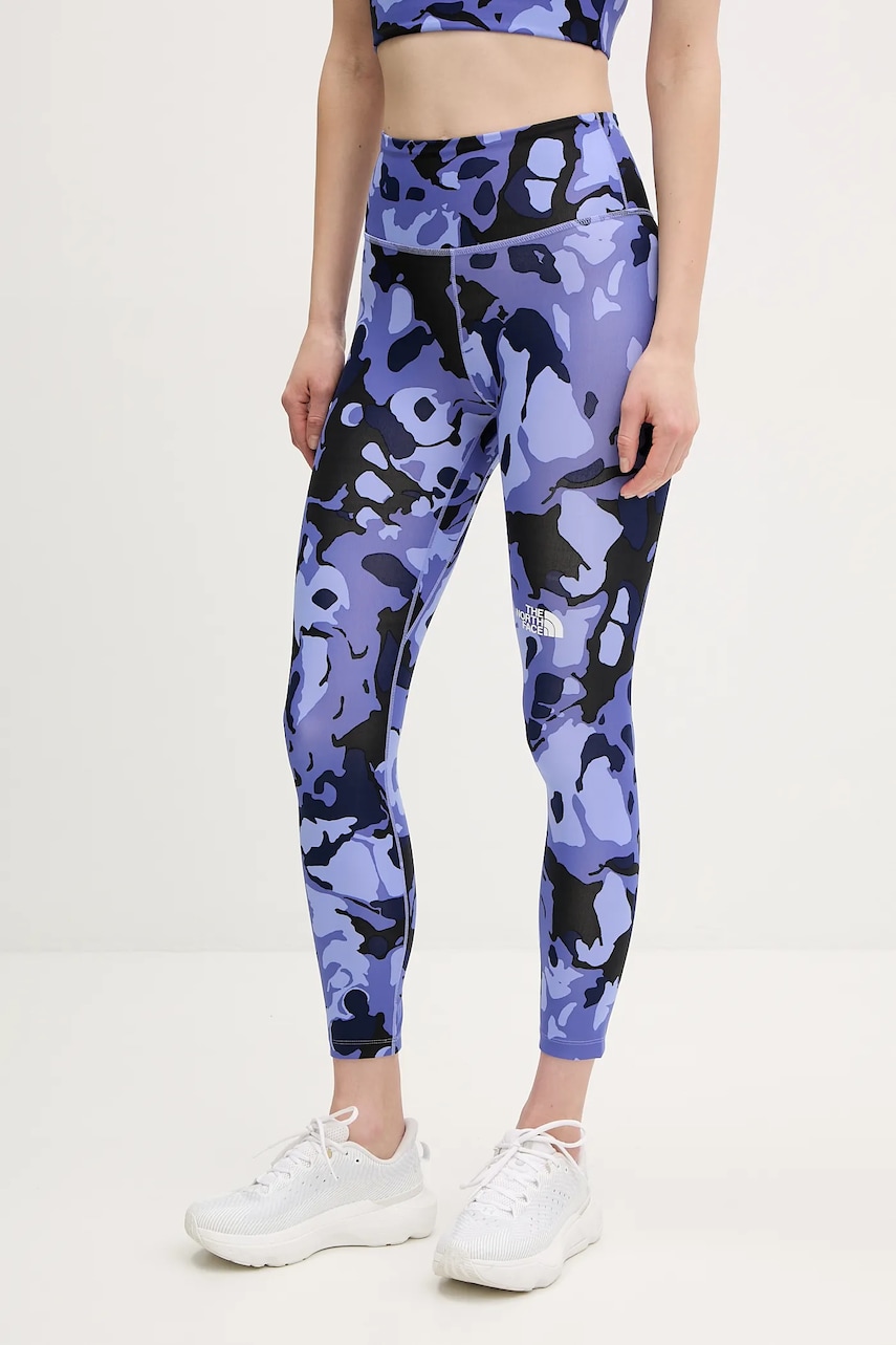 The North Face leggins sport Ma Flex 25In femei, culoarea violet, cu imprimeu, NF0A8BPG8SK1 The North Face leggins sport Ma Flex 25In femei, culoarea violet, cu imprimeu, NF0A8BPG8SK1