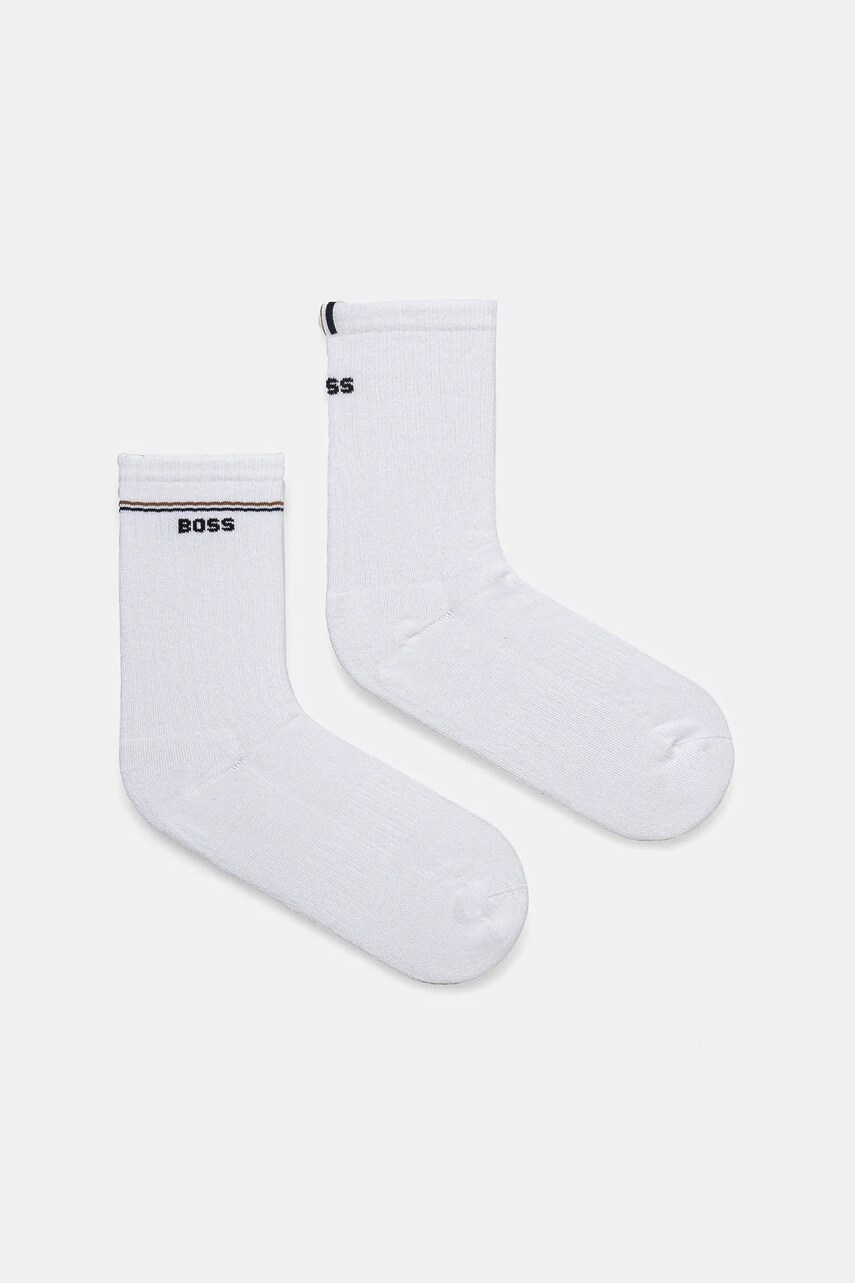 Levně Ponožky BOSS 2-pack dámské, bílá barva, 50502113