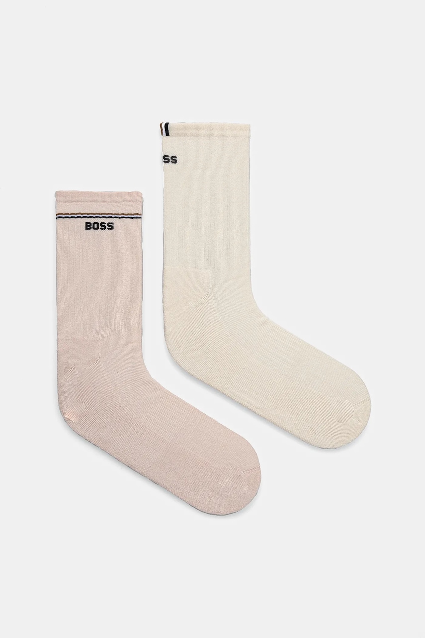 Levně Ponožky BOSS 2-pack dámské, růžová barva, 50502113