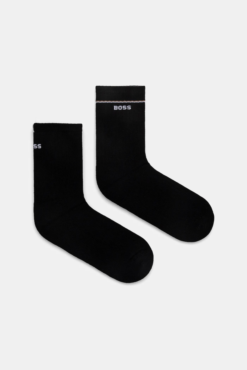 Levně Ponožky BOSS 2-pack dámské, černá barva, 50502113