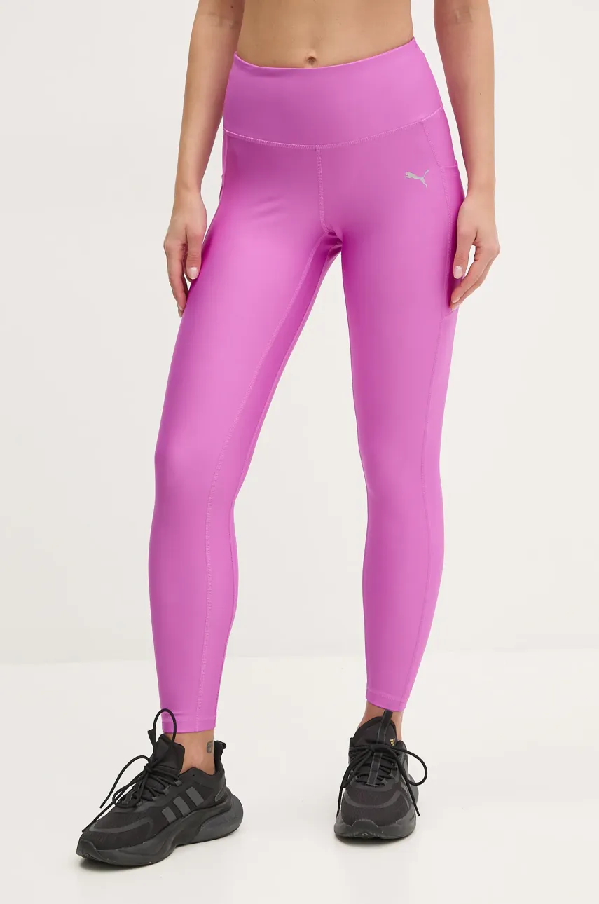 Puma leggins de alergare Velocity culoarea roz, neted, 526591