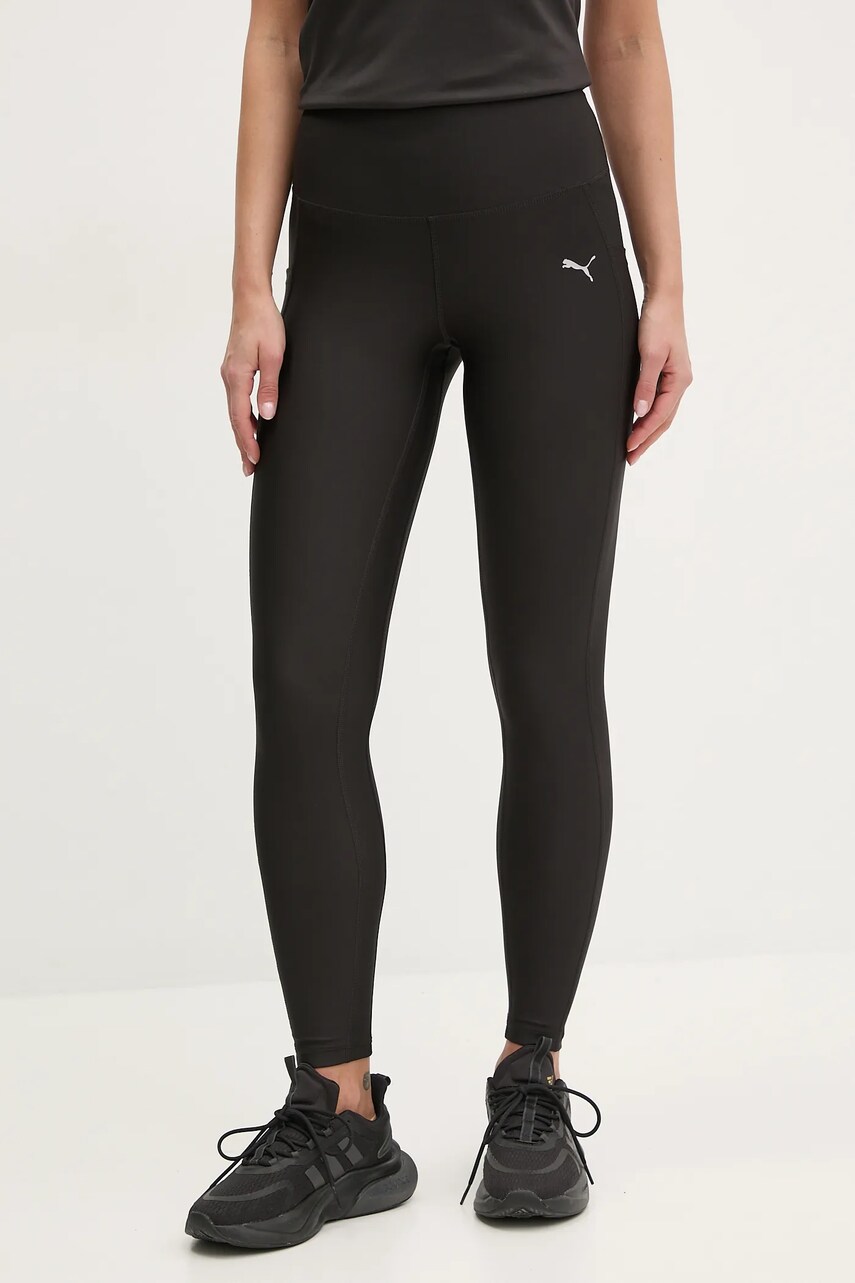 Puma leggins de alergare Velocity culoarea negru, neted, 526591
