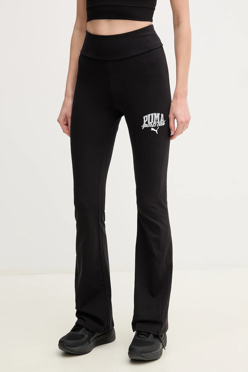 Puma colanti femei, culoarea negru, cu imprimeu, 685039