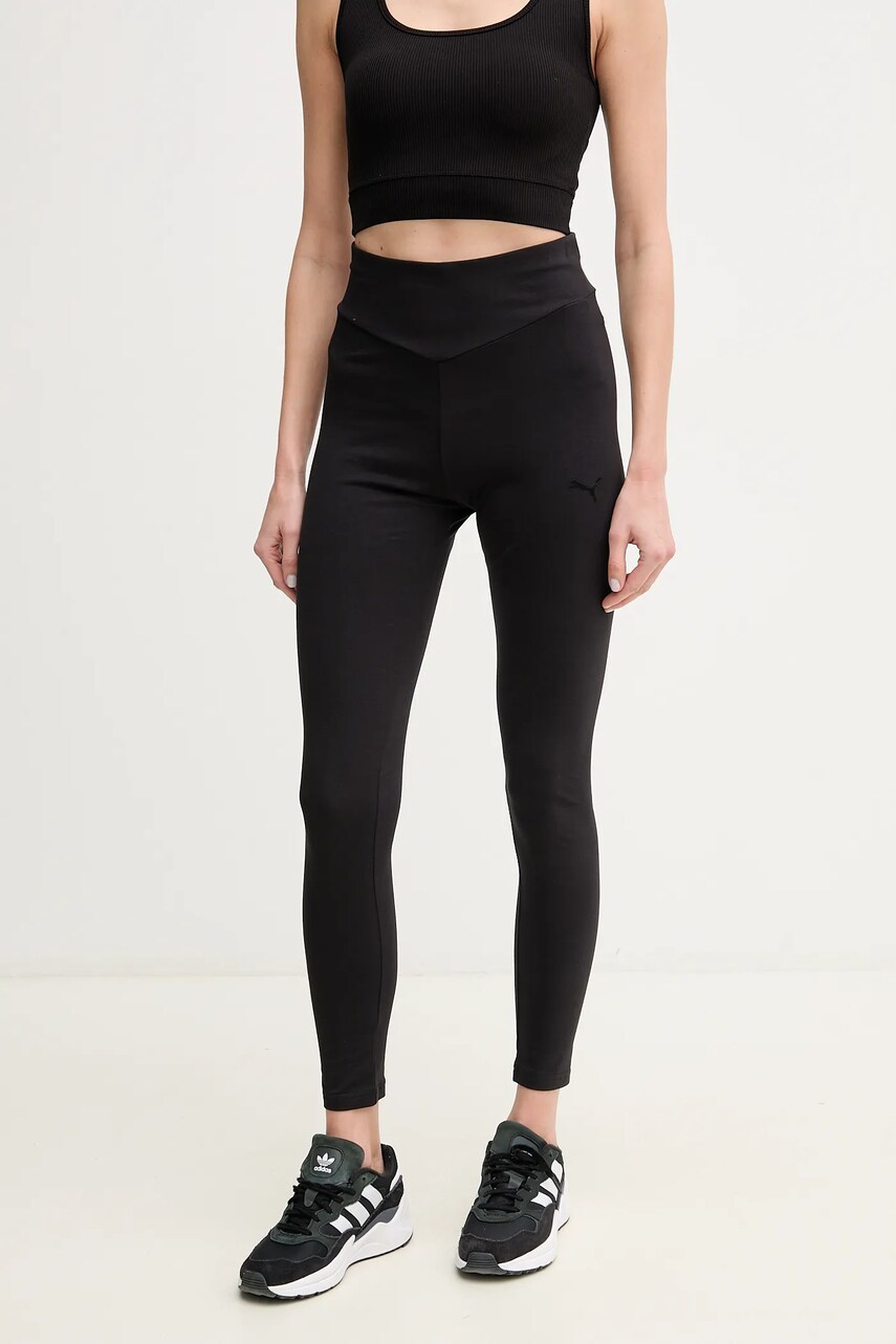 Puma colanti femei, culoarea negru, neted, 685060