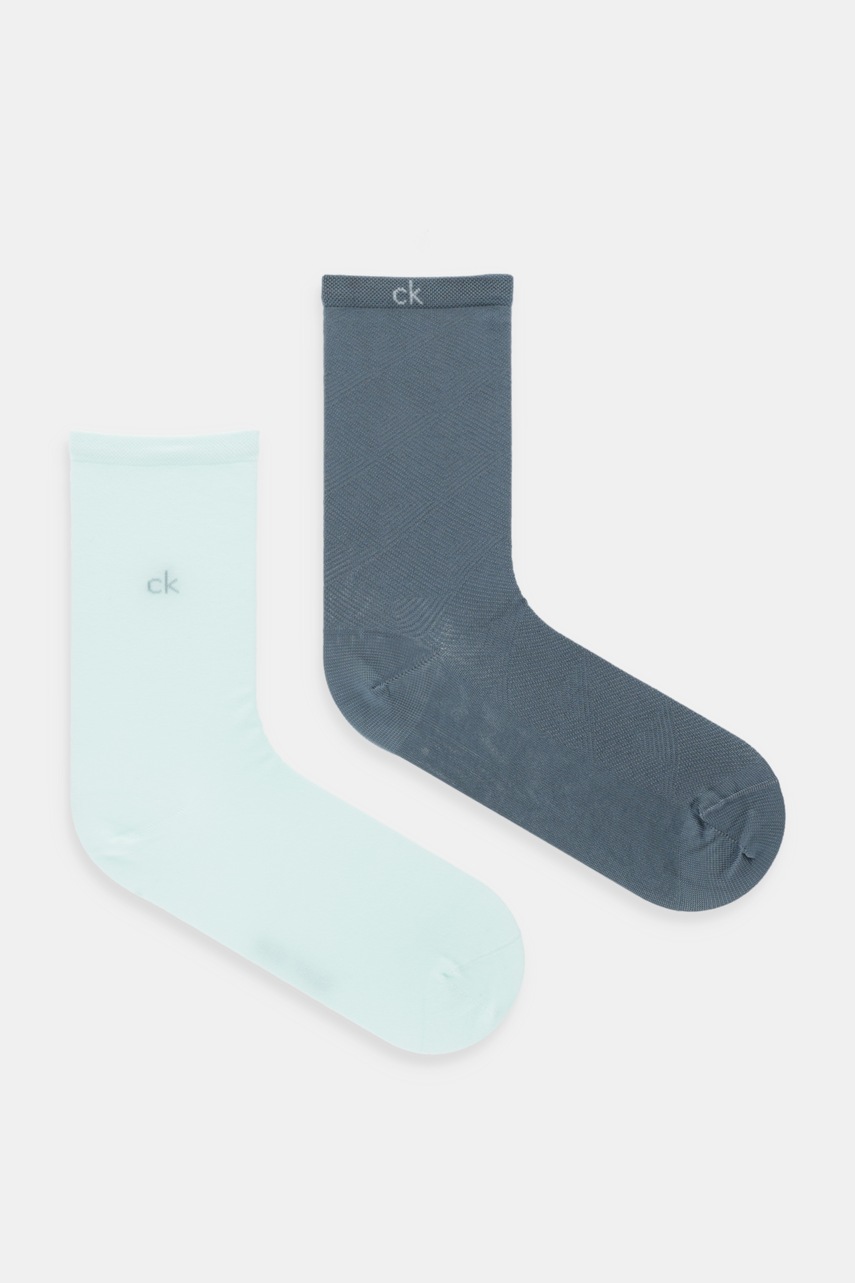 Levně Ponožky Calvin Klein 2-pack dámské, zelená barva, 701231377