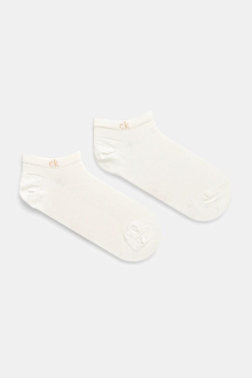 Levně Ponožky Calvin Klein 2-pack dámské, bílá barva, 701231383